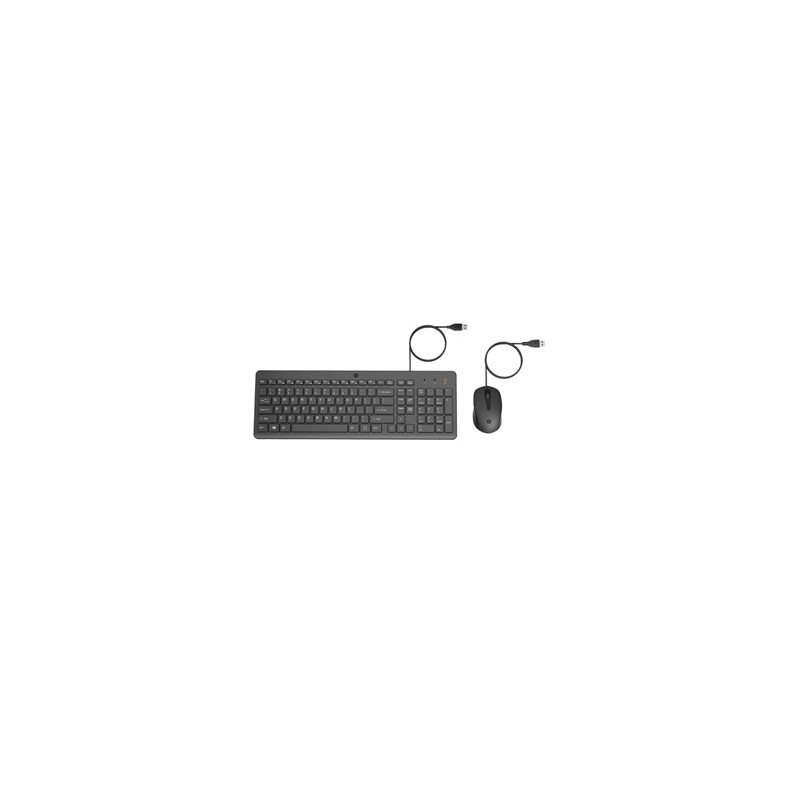 HP 150, Zestaw Klawiatura + Mysz US, 2.4 [GHz], przewodowa (USB), czarna