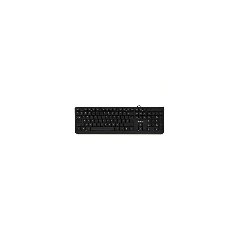 Logo Cut, klawiatura US, klasyczna, przewodowa (USB), czarna