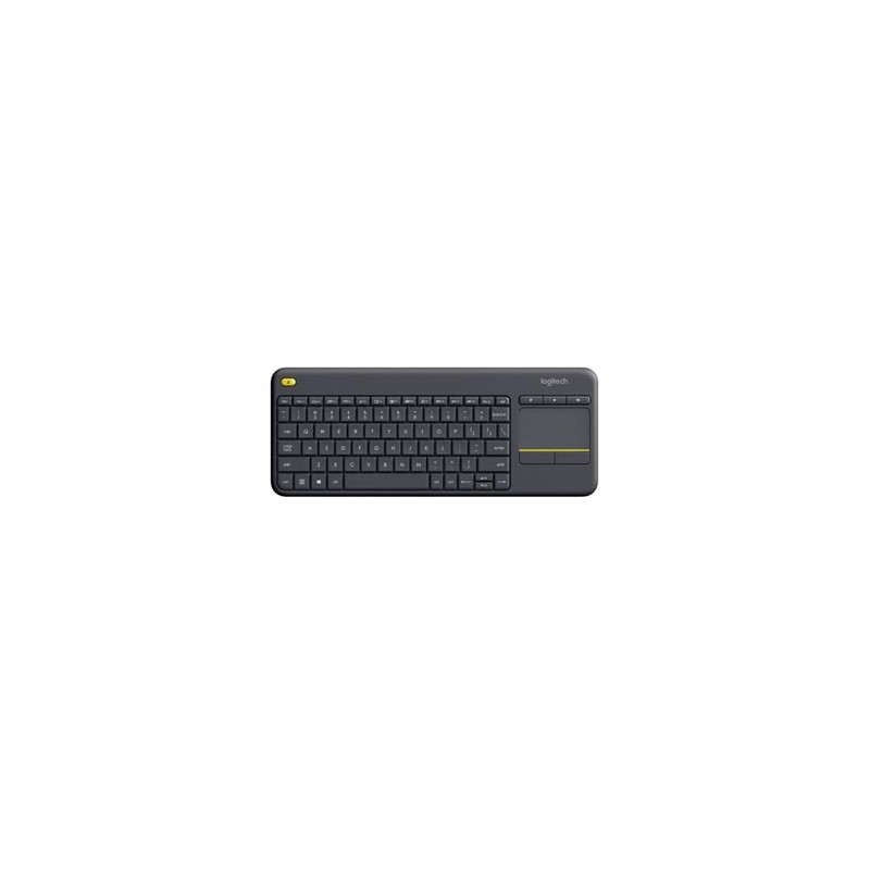 Logitech K400 Plus, klawiatura AA, US, multimedialny, 2.4 [GHz], bezprzewodowa, czarna