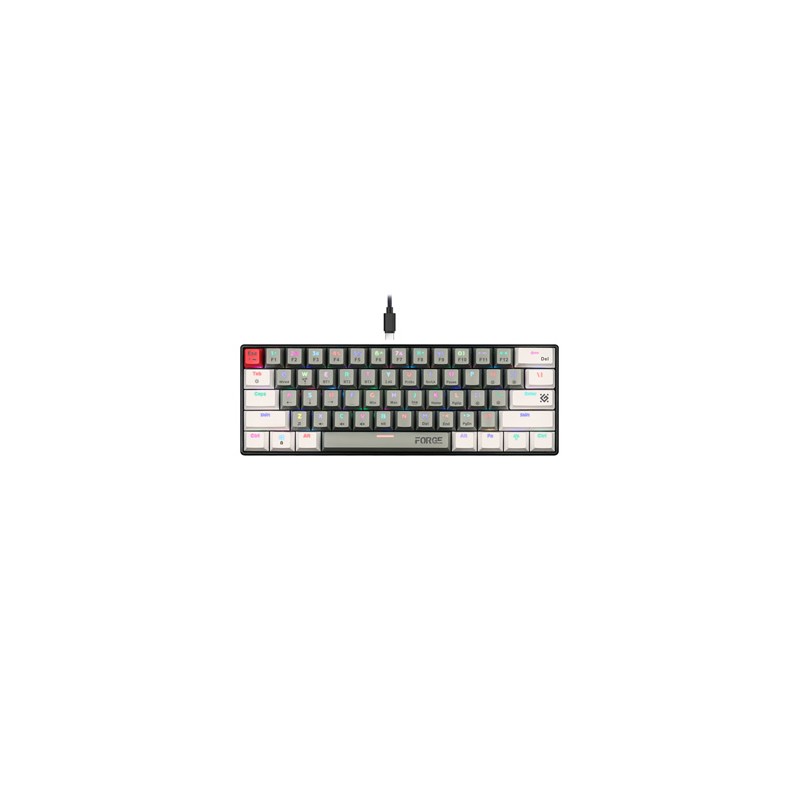 Defender FORGE GK-345, klawiatura US, do gry, mechaniczna rodzaj bezprzewodowa, czarno-szara, podświetlenie, czerwone przełąc