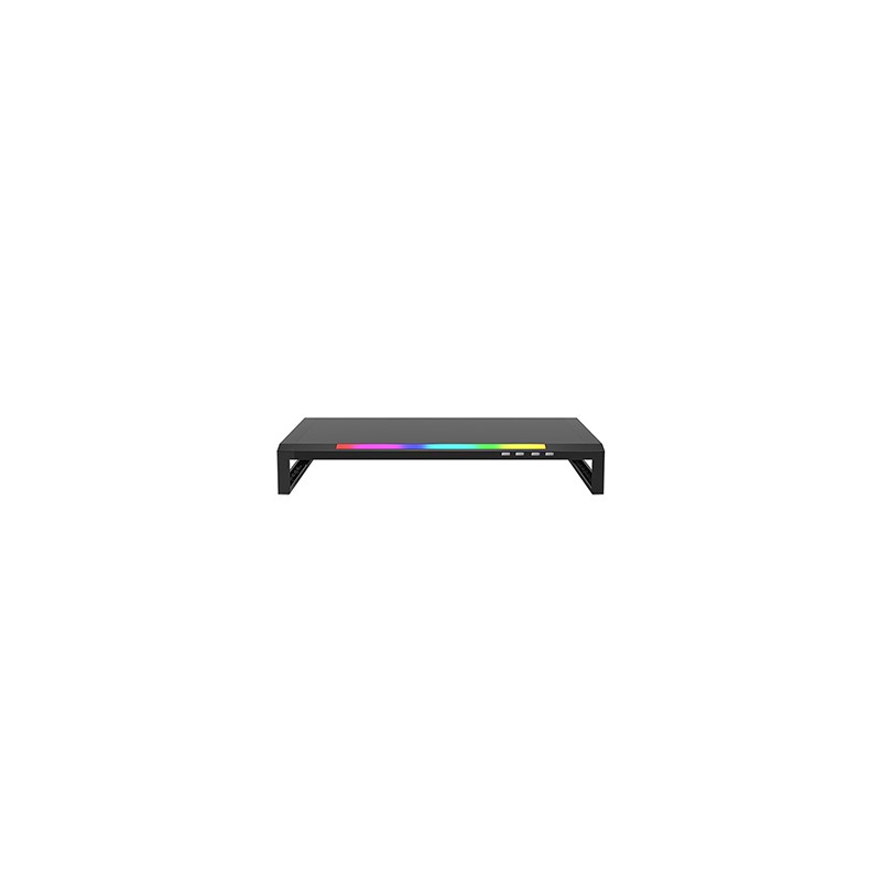 Podstawa pod monitor, DZ-01, 4x USB Hub 2.0, czarny, plastikowy, 20 kg nośność, Marvo, podświetlenie rainbow