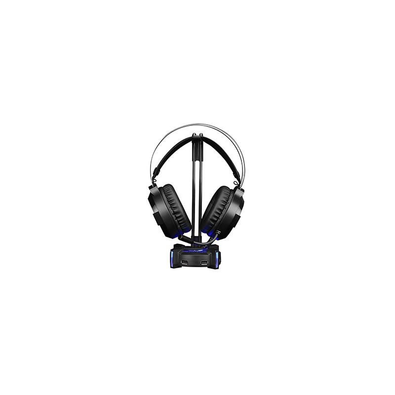 Marvo Podświetlany stojak na słuchawki HZ-04, 4x USB 3.0 HUB, czarny
