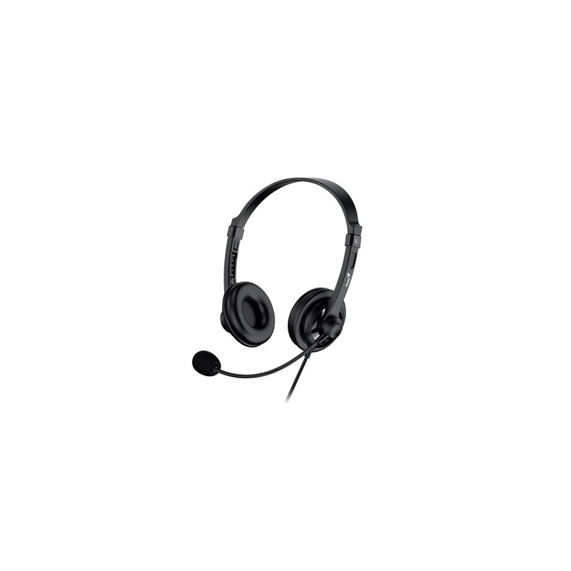 Genius HS-230U, słuchawki z mikrofonem, regulacja głośności, czarna, 2.0, zamykane, USB