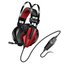Genius HS-G710V, Gaming Headset, słuchawki z mikrofonem, regulacja głośności, czarno/czerwony, USB
