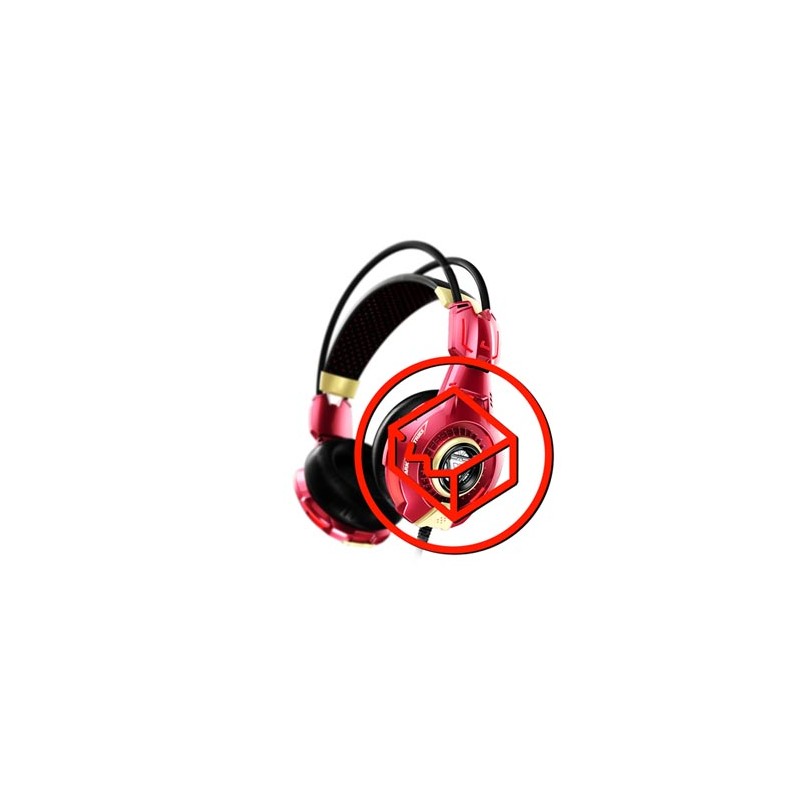 E-blue IRON MAN EHS903, Gaming Headset, słuchawki z mikrofonem, czerwona, uszkodzone opakowanie, 3.5 mm jack + USB