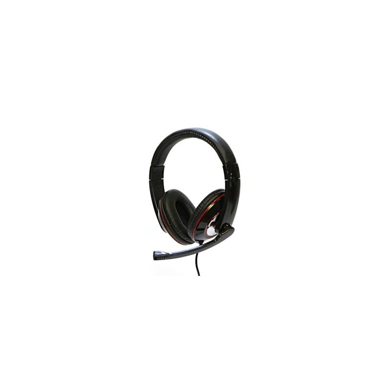 Logo HL-01, słuchawki z mikrofonem, regulacja głośności, czarna, USB