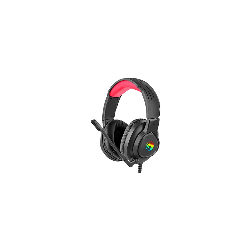 Marvo HG8958, słuchawki z mikrofonem, regulacja głośności, czarna, do gry, 3.5 mm jack + rozdvojka + USB
