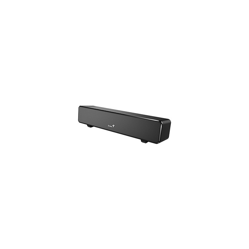 Genius Soundbar 100, 2.0, 6W, czarny, regulacja głośności, stołowy, 3,5 mm jack (USB), 110Hz-20kHz