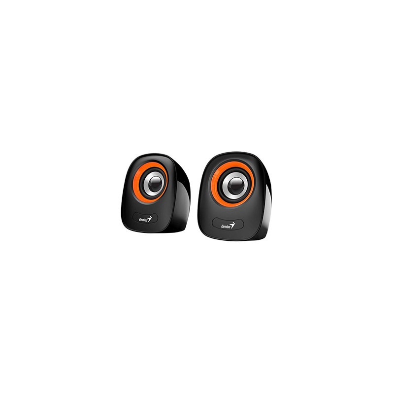 Genius głośniki SP-Q160, 2.0, 6W, czarno-pomarańczowy, regulacja głośności, stołowy, 3,5 mm jack (USB), 150Hz-20kHz