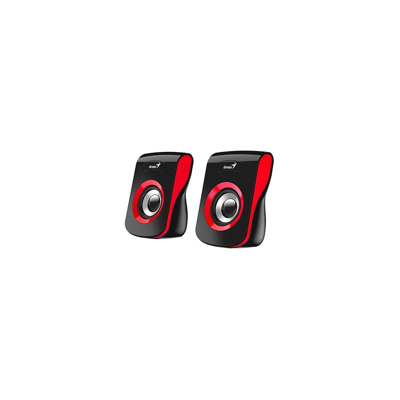 Genius głośniki SP-Q180, 2.0, 6W, czarno-czerwony, regulacja głośności, stołowy, 150Hz-20kHz