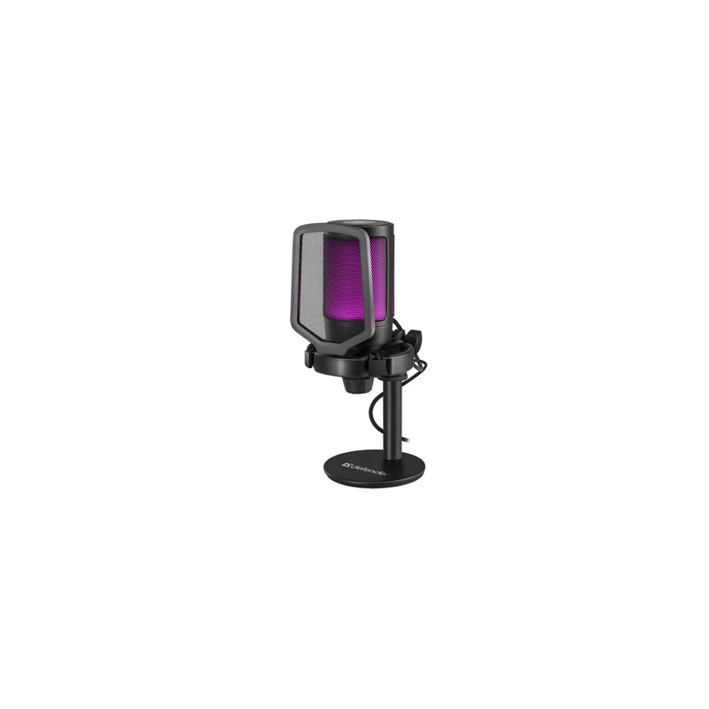 Defender, do streamowania mikrofon, IMPULSE GMC 600, regulacja głośności, czarny, Podświetlany RGB
