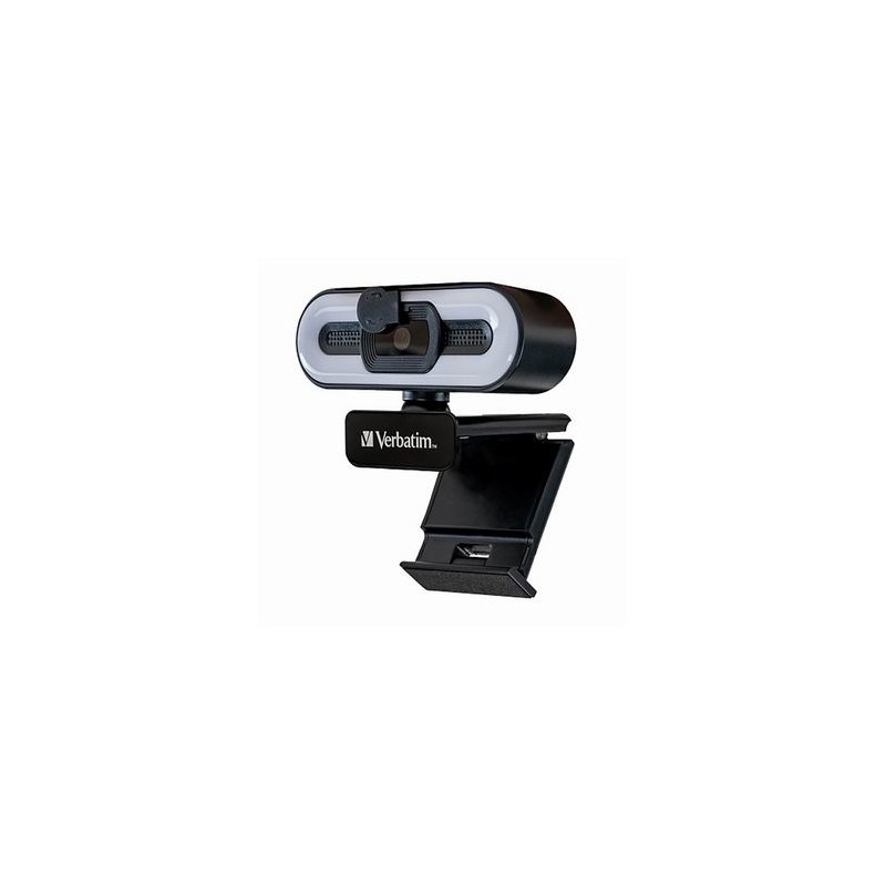 Verbatim kamera web Full HD 2560x1440, 1920x1080, USB 2.0, czarna, Windows, Mac OS X, Linux kernel, Android Chrome, FULL HD, 30 