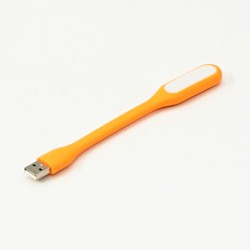 Lampka dla notebooka, gumowe, pomarańczowe, USB