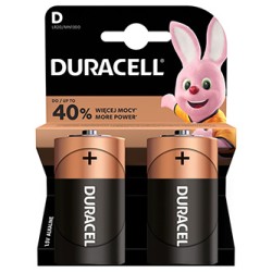 Bateria alkaliczna, ogniwo typ D, 1.5V, Duracell, blistr, 2-pack, 42342, Basic