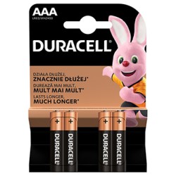 Bateria alkaliczna, AAA, 1.5V, Duracell, blistr, 4-pack, 42322, Basic