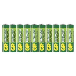 Bateria cynkowo-węglowa, AAA, 1.5V, GP, folia, 10-pack, Greencell