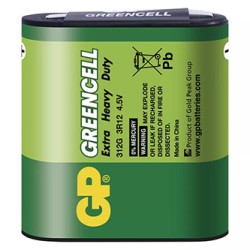 Bateria cynkowo-węglowa, 3R12, 4.5V, GP, folia, 1-pack, Greencell