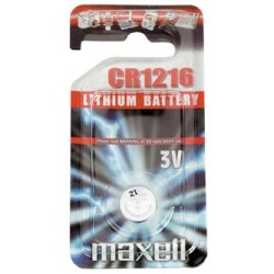 Bateria litowa, guzikowa, CR1216, 3V, Maxell, blistr, 1-pack