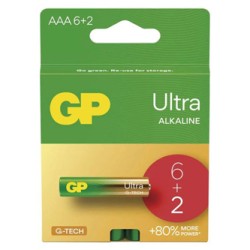Bateria alkaliczna, AAA, 1.5V, GP, blistr, 6+2 pack, ULTRA