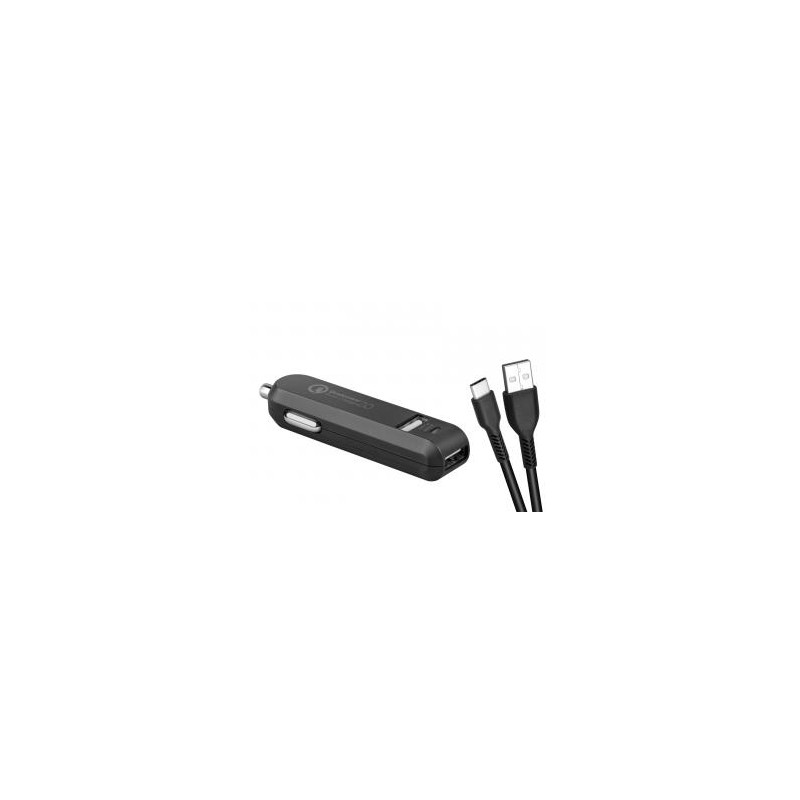 AVACOM CarMAX 2 nabíječka do auta 2x Qualcomm Quick Charge 2.0, černá, barva (USB-C kabel)