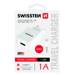 SWISSTEN Zasilacz / sieciowy adapter 5W, 1 port, USB-A, kabel USB-C