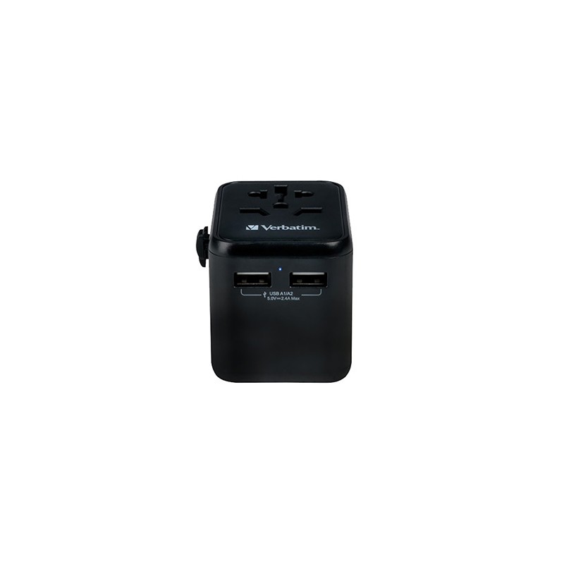 Adapter podróżny World-to-World Verbatim UTA-01 Verbatim, USB-A, czarny, 12 W