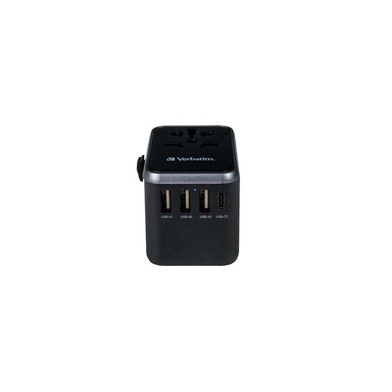 Adapter podróżny World-to-World Verbatim UTA-04 Verbatim, USB-A, USB-C, czarny, 61 W