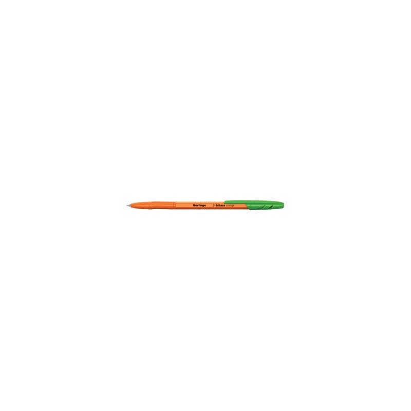 Berlingo, pióro kulkowe, zielony, 50szt, 0.7mm, Tribase orange