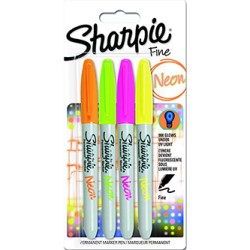 Sharpie, pisak Neon, mix kolorów, 4szt, 1.4mm, stały atrament