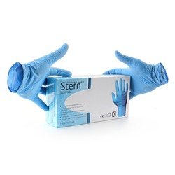Rękawiczki jednorazowe 7"/S, niebieskie, 100szt, nitrylowe, STERN