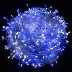 LED osvětlení, Lampki choinkowe, 10m, 220-240 V (50-60Hz), 6W, niebieski, przezroczysty przewód, 30000h, 100xLED