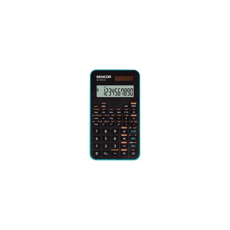 Sencor Kalkulator SEC 106 BU, niebieska, szkolny, 10 cyfr, niebieska ramka