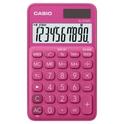 Casio Kalkulator SL 310 UC RD, ciemnoróżowy, 10 miejsc, podwójne zasilanie