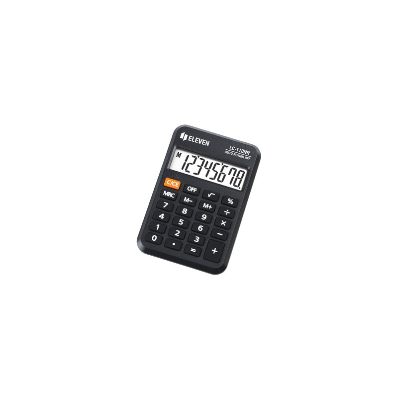 Eleven Kalkulator LC110NR, czarna, kieszonkowy, 8 miejsc