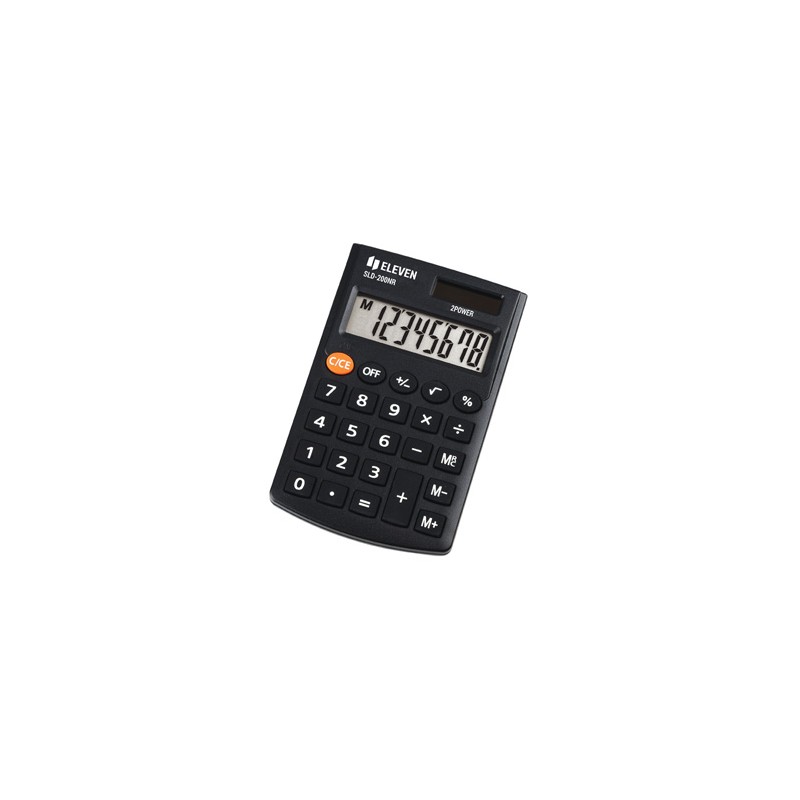 Eleven Kalkulator SLD200NR, czarna, kieszonkowy, 8 miejsc