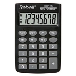 Rebell Kalkulator RE-HC108 BX, czarna, kieszonkowy, 8 miejsc