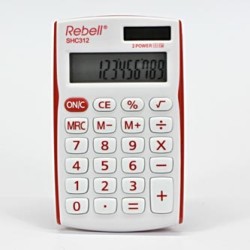 Rebell Kalkulator RE-SHC312RD BX, biało-czerwony, kieszonkowy, 12 miejsc