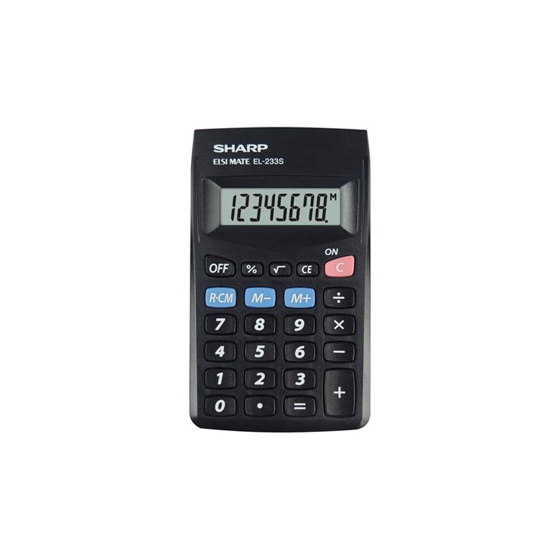 Sharp Kalkulator EL-233S, czarna, kieszonkowy, 8 miejsc
