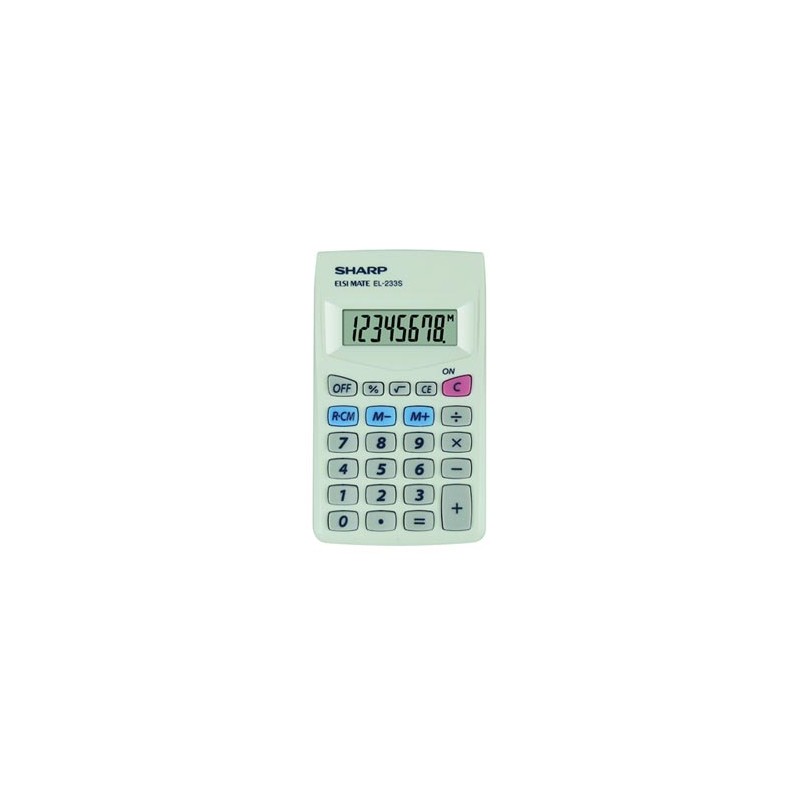 Sharp Kalkulator EL-233S, biała, kieszonkowy, 8 miejsc