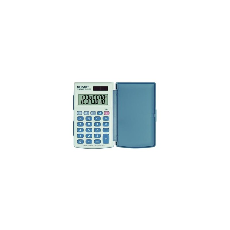 Sharp Kalkulator EL-243S, szaro-niebieska, kieszonkowy, 8 miejsc