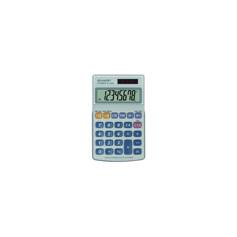 Sharp Kalkulator EL-250S, szaro-niebieska, kieszonkowy, 8 miejsc