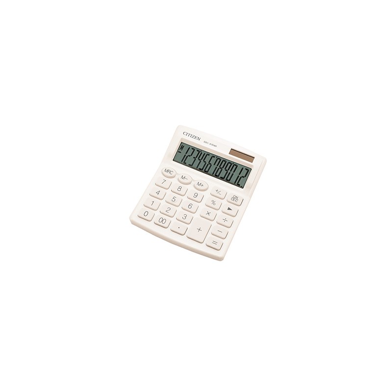 Citizen kalkulator SDC812NRWHE, biała, biurkowy, 12 miejsc, podwójne zasilanie