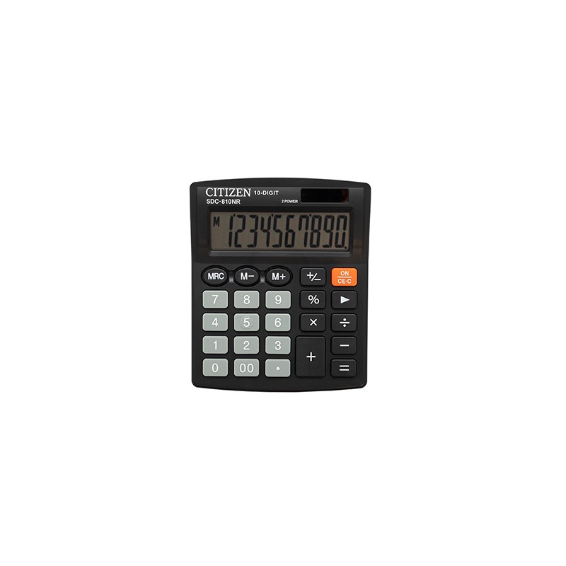 Citizen Kalkulator SDC810NR, czarna, biurkowy, 10 miejsc, podwójne zasilanie