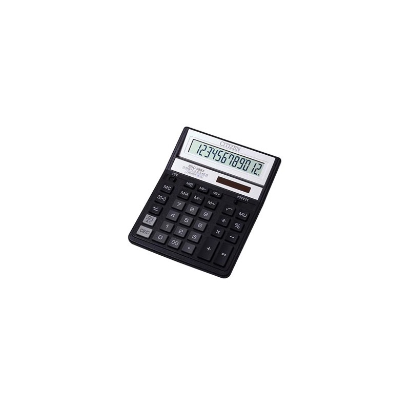 Citizen Kalkulator SDC888XBK, czarna, biurkowy, 12 miejsc