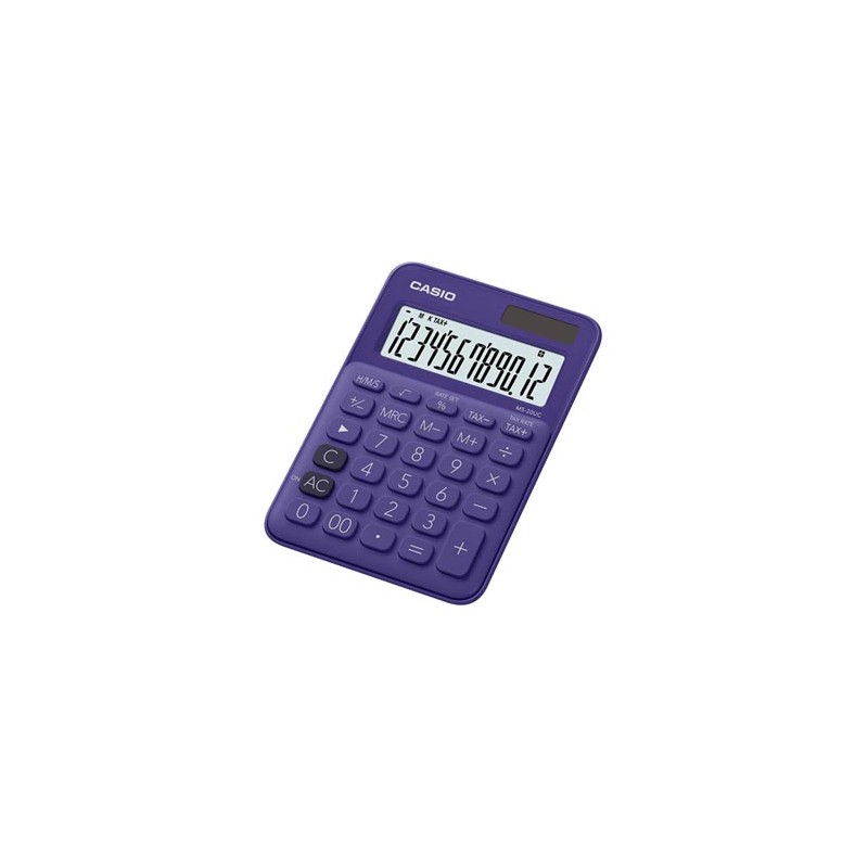 Casio Kalkulator MS 20 UC PL, fioletowy, 12 miejsc, podwójne zasilanie
