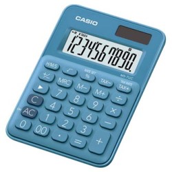 Casio Kalkulator MS 7 UC BU, niebieska, 10 miejsc, podwójne zasilanie