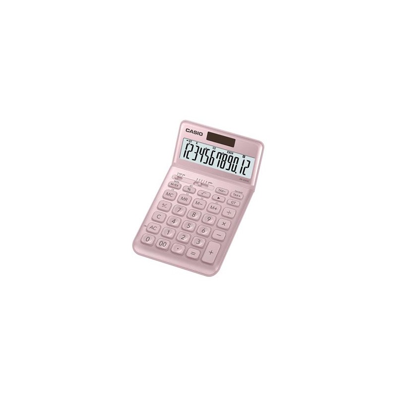 Casio Kalkulator JW 200 SC PK, różowa, 12 miejsc, uchylny wyświetlacz, podwójne zasilanie
