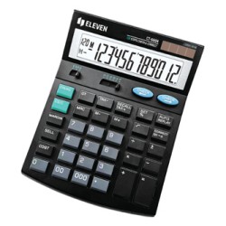 Eleven Kalkulator CT666N, czarna, biurkowy z obliczaniem VAT, 12 miejsc, automatyczne wyłączanie