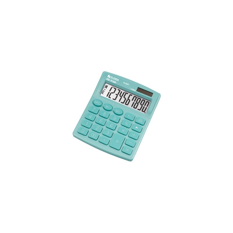Eleven Kalkulator SDC810NRGNE, turkusowa, biurkowy, 10 miejsc, podwójne zasilanie