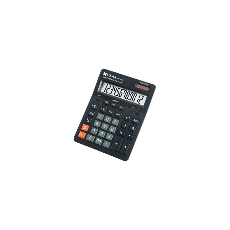 Eleven Kalkulator SDC444S, czarna, biurkowy, 12 miejsc, podwójne zasilanie